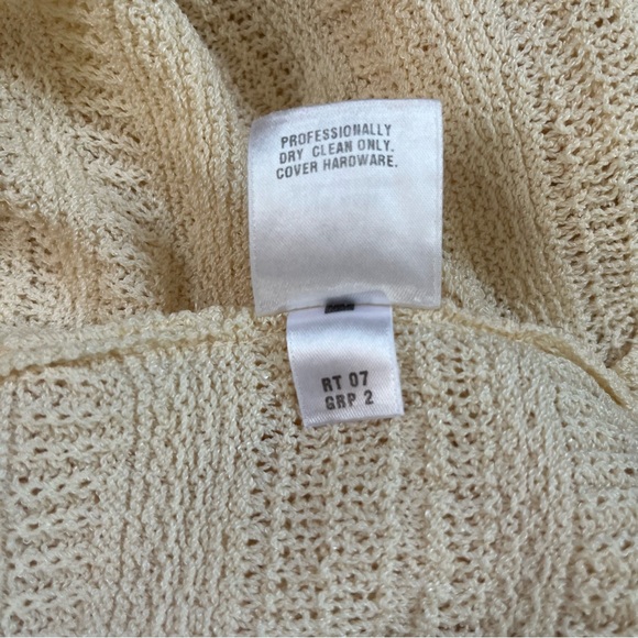 ST. JOHN SPORT Ivory Cream Textured Knit Stripe Wool Blend Tunic Top Size XL - Picture 10 of 11